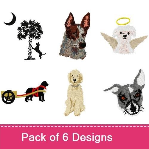 Dog & Cat Embroidery Bundle – Various Breeds & Silhouettes (6 Designs)
