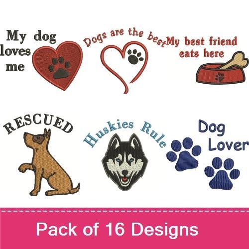 Dog Lover Embroidery Bundle – Heart & Paw Designs (8 Designs)
