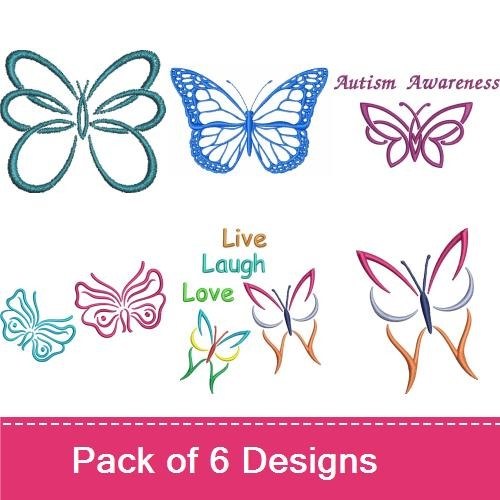 Beautiful Butterfly Outlines
