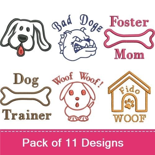 Dog & Bulldog Embroidery Bundle – Foster Mom & Trainer Designs (11 Designs)