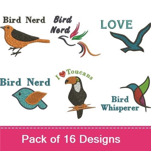 Charming Animal Embroidery Designs Bundle – Penguin with Hat, Peace Love Swans, Owl with Question & More (6 Designs)