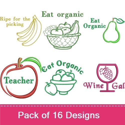 Teacher & Wine Embroidery Designs Bundle – Teacher Apple, Wine Gal, Winemaker & More (10 Designs)