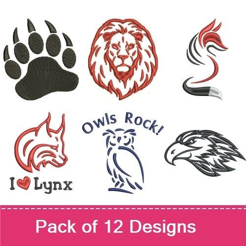 Animal Embroidery Bundle – Wildlife Icons (12 Designs)