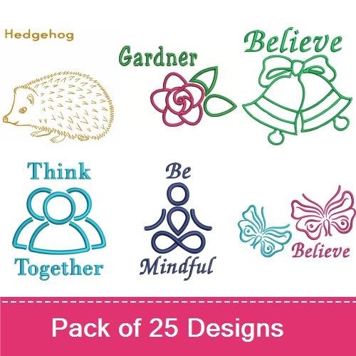 Hedgehog & Floral Embroidery Bundle – Mindfulness & Gardening (25 Designs)