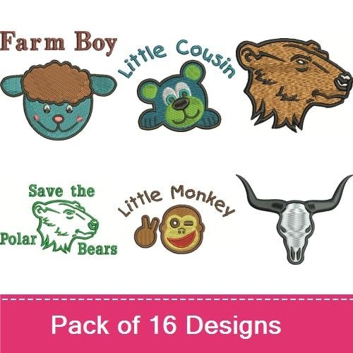 Farm Boy & Little Cousin Embroidery Bundle – Fun Animal Designs (16 Designs)
