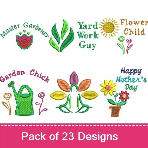 Floral Mother's Day Embroidery Designs Bundle – Flower Bouquet, Meditating Woman, Happy Mother's Day Text & More (19 Designs)