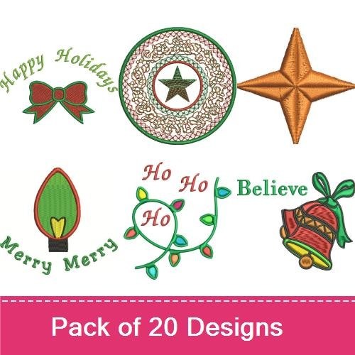 Christmas Cheer Embroidery Designs Bundle – My Grandkids, Light Up My Life, Have Faith & More (16 Designs)