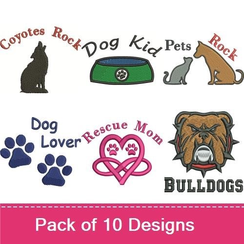 Dog Lover Embroidery Bundle – Bulldogs, Paw Prints & More (10 Designs)