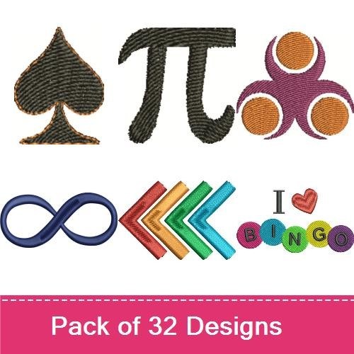 Mystical Symbols Embroidery Designs Bundle – Zodiac Symbols, Trident, Crescent Moon & More (32 Designs)