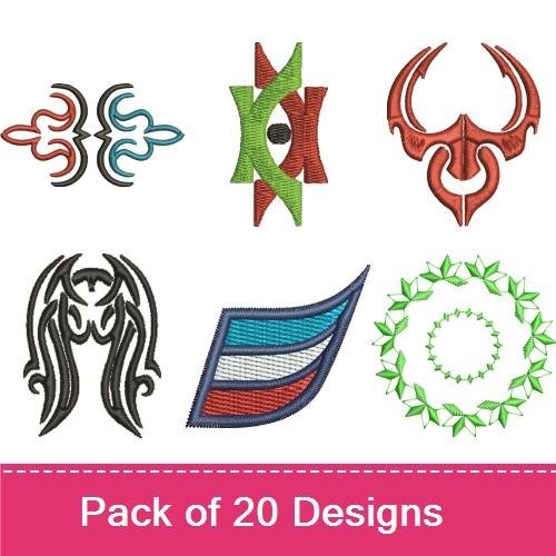 Colorful Geometric Patterns Embroidery Designs Bundle – Balloon Trio, Colorful Party Hat, Vibrant Mandala & More (20 Designs)