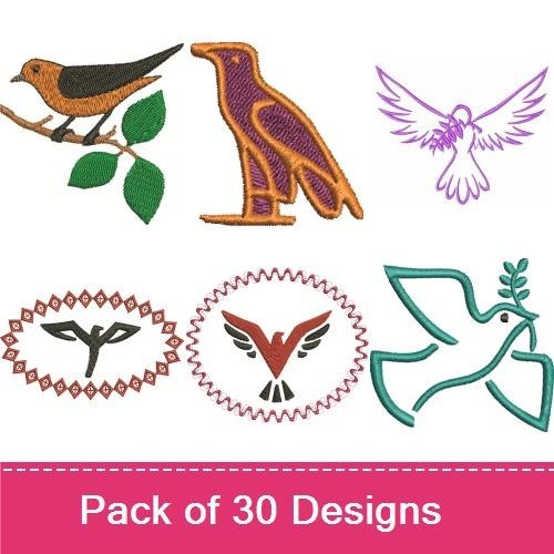 Bird Embroidery Designs Bundle – Owl with Book, Singing Bird, Flying Bird & More (30 Designs)