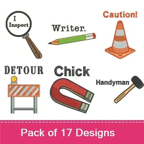 Handyman Tools Embroidery Designs Bundle – Licensed To Cut, Maintenance, I Inspect & More (17 Designs)