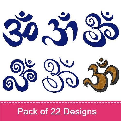 Religious Symbols Embroidery Designs Bundle – Om Symbol, Aum Symbol & More (22 Designs)