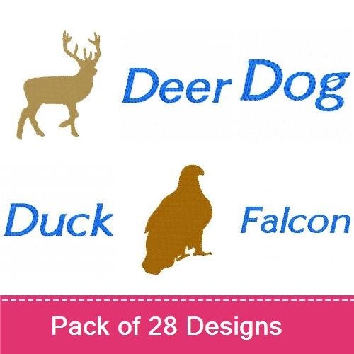 Deer Dog, Duck & Falcon Embroidery Bundle – Wildlife Designs (28 Designs)