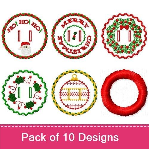 Christmas Light Switch Covers Embroidery Designs Bundle – Santa, Snowman, Gingerbread Man & More (10 Designs)