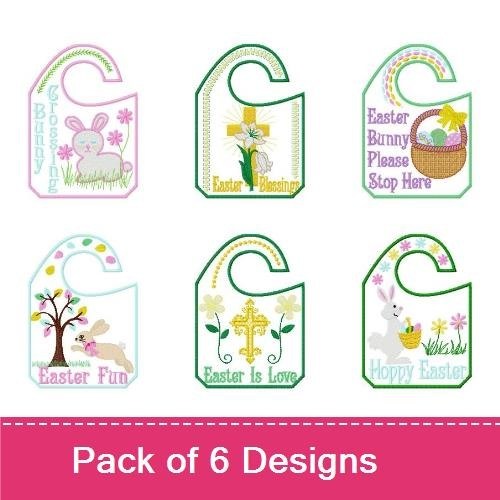 Easter Door Hanger Embroidery Bundle – Easter Bunny, Egg Basket, Flowers & More (6 Designs)