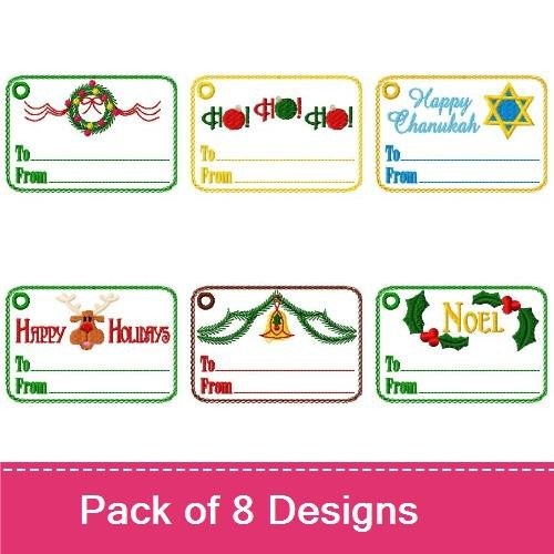 Holiday Gift Applique Tags