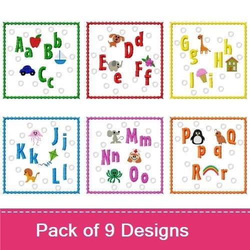 Alphabet Embroidery Bundle – Fun Designs (9 Designs)
