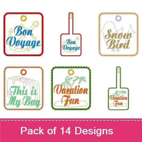ITH Travel Adventure Embroidery Designs Bundle – Bon Voyage, Globe Trotter, Sew Long & More (14 Designs)