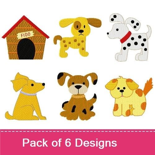 Dog Embroidery Bundle – Adorable Dog Designs (6 Designs)