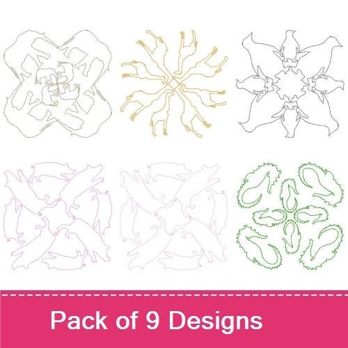 Dog & Cat Silhouette Embroidery Bundle – Floral and Geometric Designs (9 Designs)