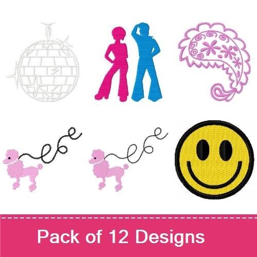 Disco Ball & Dancer Embroidery Bundle – Fun Party Themes (12 Designs)