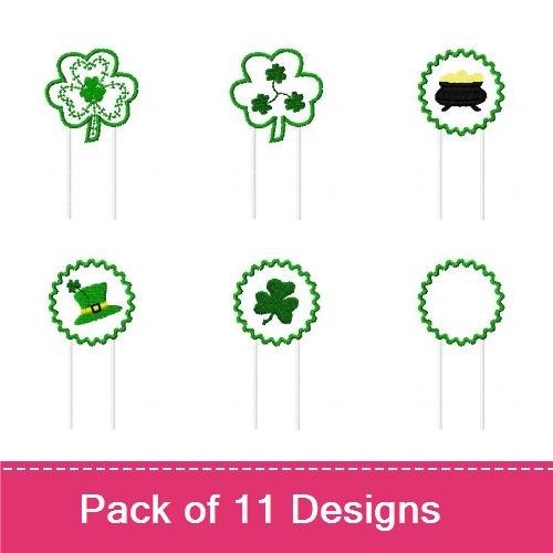 St. Patrick's Day Shamrock Embroidery Bundle – Shamrock with Clover, Rainbow, Kiss Me I'm Irish & More (11 Designs)