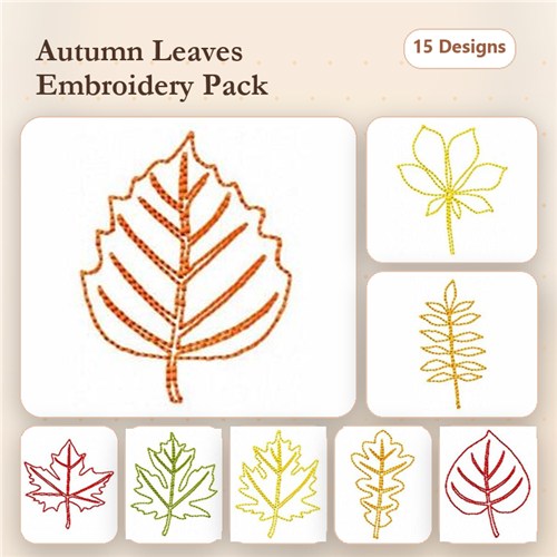 Redwork Leaves