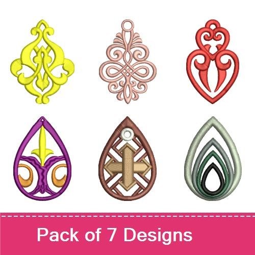 FSL Elegant Lace Embroidery Designs Bundle – Lace Teardrop Ornament, Scroll Lace Design, Elegant Lace Motif & More (7 Designs)