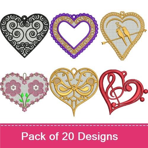 Valentine Free Standing Lace Hearts