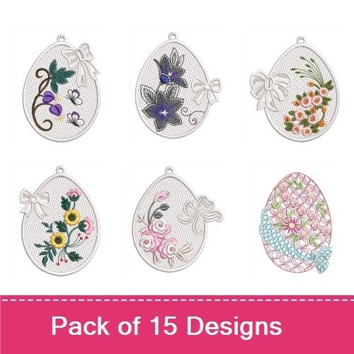 Floral Easter Egg Lace Earrings