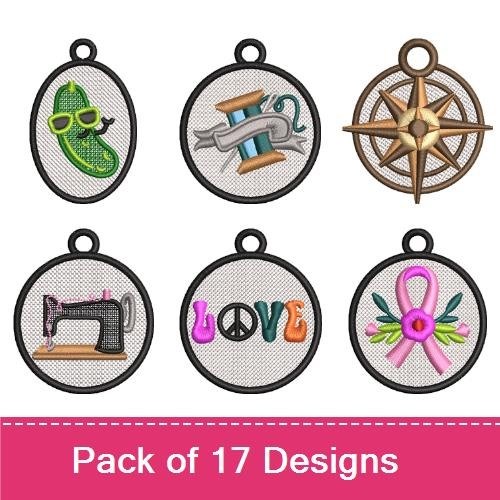 FSL Vintage Charm Embroidery Designs Bundle – Sewing Machine, Colorful Crayons, High Heels & More (17 Designs)