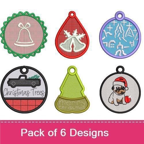 Christmas Ornaments Embroidery Bundle – Festive Designs (6 Designs)
