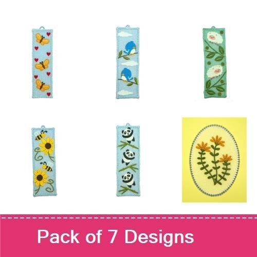 FSL Nature Ornaments Embroidery Bundle – Butterfly, Bird, Sunflower & More (7 Designs)