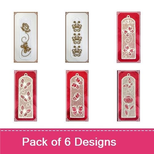 FSL Elegant Butterfly Embroidery Designs Bundle – Butterfly Bookmark, Ornament, Tag & More (6 Designs)