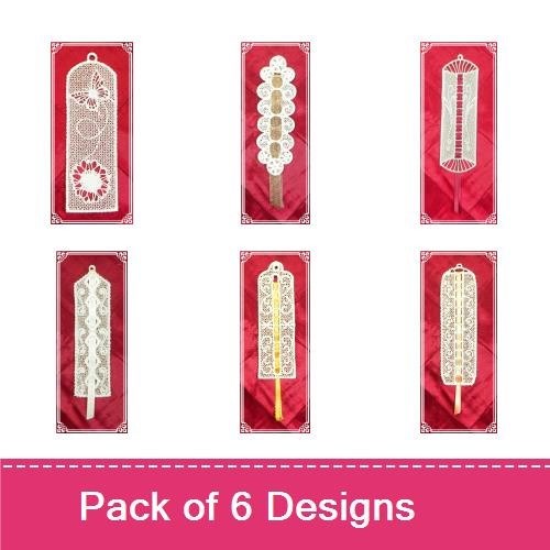 FSL Elegant Lace Embroidery Designs Bundle – Butterfly, Floral Lace Bookmark, Geometric & More (6 Designs)