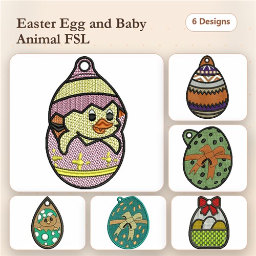 FSL Easter Egg & Duckling Embroidery Designs Bundle – Duckling Easter Egg, Polka Dot Easter Egg, & More (6 Designs) FSL Easter Egg & Duckling Embroidery Designs Bundle – Duckling Easter Egg, Polka Dot Easter Egg, & More (6 Designs)