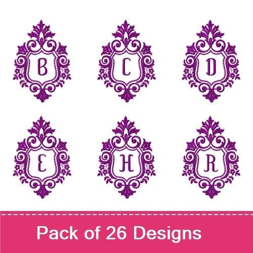 Elegant Monogram Embroidery Designs Bundle – Monogram A, Monogram B, Monogram C & More (26 Designs)