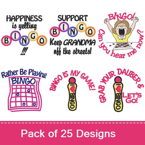 Bingo Designs Embroidery Design Pack By Grand Slam Designs Hobbies