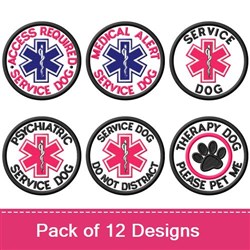 Service Dog Patch Embroidery Bundle – Medical Alert, Therapy Dog, Access Required & Search Rescue