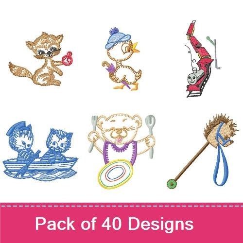 Raccoon & Bear Embroidery Bundle – Fun Animal Designs (40 Designs)