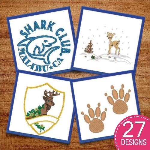 Wildlife Animals Embroidery Bundle – Owl with Hat, Bear, Giraffe & More (21 Designs)