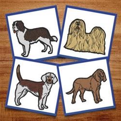 Dog Breed Embroidery Designs Bundle – Border Collie, Lhasa Apso, Pointer & More (15 Designs)