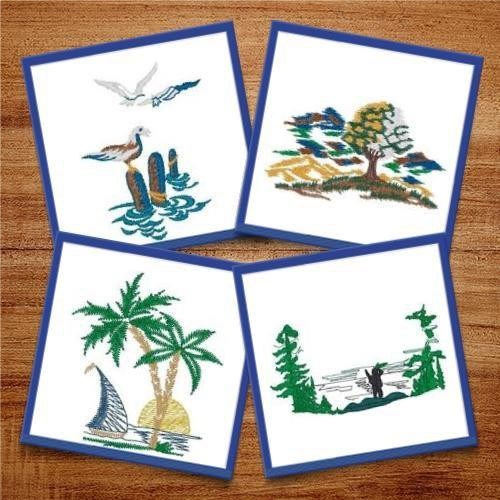 Seagull & Bear Embroidery Bundle – Coastal & Nature Themes