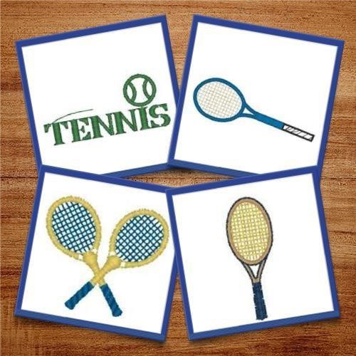 Tennis Embroidery Designs Bundle – Racket, Ball, Club Emblem & More (16 Designs)