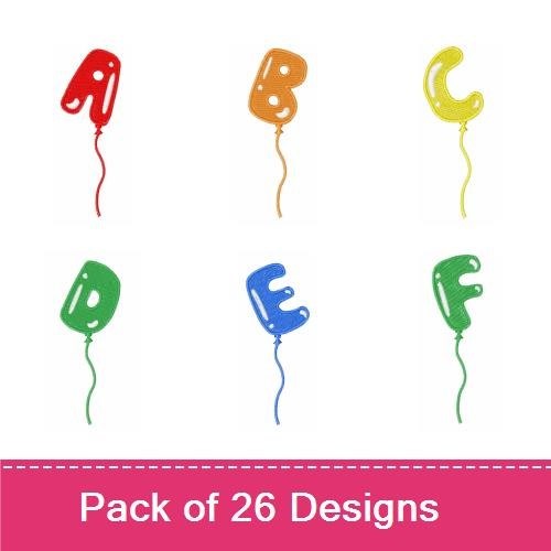 Applique Balloon Letters Embroidery Bundle – Balloon A, Balloon B, Balloon C & More (26 Designs)