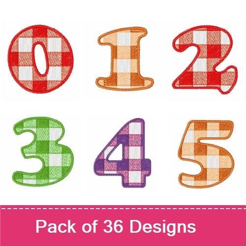 Plaid Alphabet & Numbers Embroidery Designs Bundle – Plaid Letter O, Plaid Number 1, Plaid Number 3 & More (36 Designs)