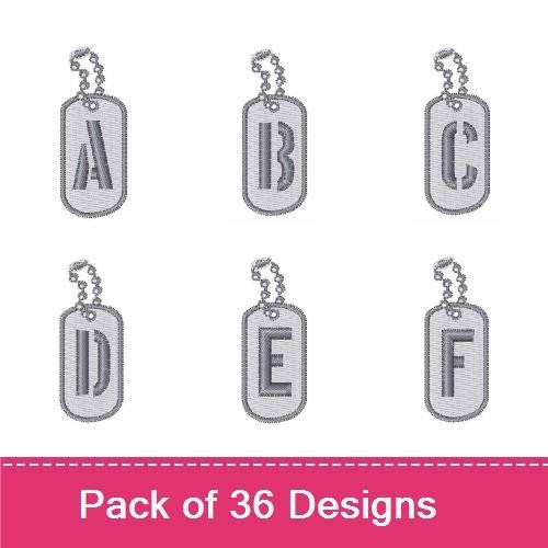 Key Fob Military Dog Tags Embroidery Bundle – Dog Tag Number 0, Dog Tag Number 1, Dog Tag Number 2 & More (36 Designs)