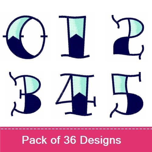 Vintage Banner Letters Embroidery Bundle – Letter O, Letter B, Letter 1 & More (36 Designs)