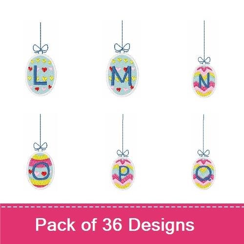 ITH Easter Egg Ornament Embroidery Bundle – Numbers 0-4 & More (36 Designs)